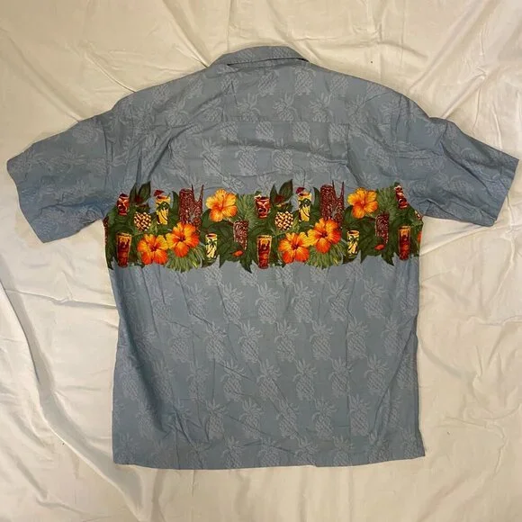 US Made Men's Hawaiian Collared Button Up - Pacific Legend Apparel - Picture 5 of 5